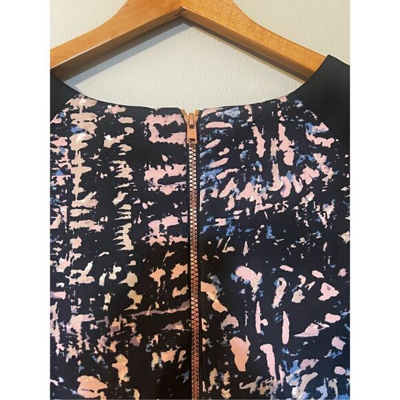 Jax Women’s Size 14 Sheath Dress Black Multicolor 3/4 Sleeve Knee Length Zip Up - Picture 9 of 12
